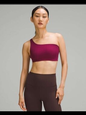 Lululemon Ribbed Nulu Asymmetrical Yoga Bra *Light Support, A/B CupDeep Luxe 12